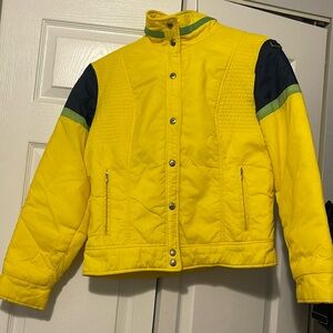 Edelweiss bright yellow puffer jacket in gorgeous condition